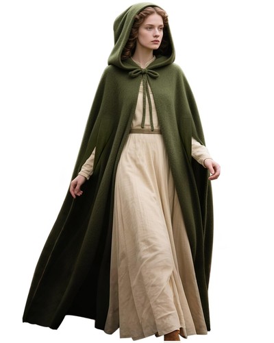 Women wool hooded cloak with - wool,